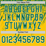 Custom Yellow Kelly Green-White Distressed Scratch Brush Stroke Performance T-Shirt