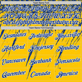 Custom Yellow Royal-White Distressed Scratch Brush Stroke Performance T-Shirt