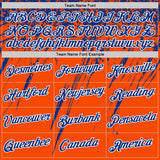 Custom Orange Royal-White Distressed Scratch Brush Stroke Performance T-Shirt
