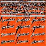 Custom Orange Black-White Distressed Scratch Brush Stroke Performance T-Shirt
