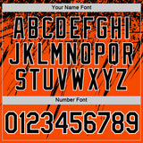 Custom Orange Black-White Distressed Scratch Brush Stroke Performance T-Shirt