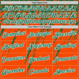Custom Orange Kelly Green-White Distressed Scratch Brush Stroke Performance T-Shirt