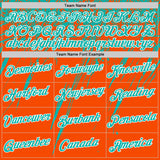 Custom Orange Aqua-White Distressed Scratch Brush Stroke Performance T-Shirt