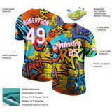 Custom Graffiti Pattern White-Pink Vibrant MulticolorStreet Style Performance T-Shirt