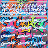 Custom Graffiti Pattern White-Light Blue Vibrant MulticolorStreet Style Performance T-Shirt