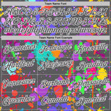 Custom Graffiti Pattern Steel Gray-White Vibrant Multicolor Paint Splatter Performance T-Shirt