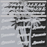Custom Black Gray-White Hawaii Tropical Coastal Palm Trees Performance T-Shirt