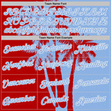 Custom Light Blue Red-White Hawaii Tropical Coastal Palm Trees Performance T-Shirt