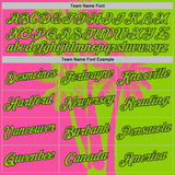 Custom Neon Green Pink-Black Hawaii Tropical Coastal Palm Trees Performance T-Shirt