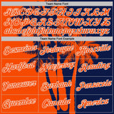 Custom Navy Orange-White Hawaii Tropical Coastal Palm Trees Performance T-Shirt