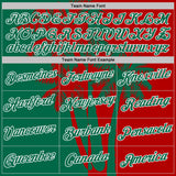 Custom Red Kelly Green-White Hawaii Tropical Coastal Palm Trees Performance T-Shirt