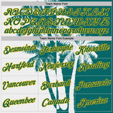 Custom Teal White-Yellow Hawaii Tropical Coastal Palm Trees Performance T-Shirt