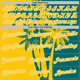 Custom Teal Yellow-White Hawaii Tropical Coastal Palm Trees Performance T-Shirt
