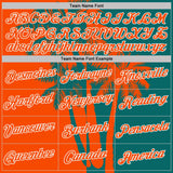Custom Teal Orange-White Hawaii Tropical Coastal Palm Trees Performance T-Shirt