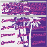Custom Purple White-Pink Hawaii Tropical Coastal Palm Trees Performance T-Shirt