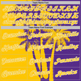 Custom Purple Yellow-White Hawaii Tropical Coastal Palm Trees Performance T-Shirt
