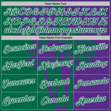 Custom Purple Kelly Green-White Hawaii Tropical Coastal Palm Trees Performance T-Shirt