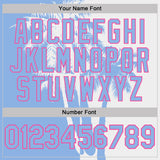 Custom White Light Blue-Pink Hawaii Tropical Coastal Palm Trees Performance T-Shirt