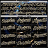 Custom Black-Cream Galaxy Star Authentic Baseball Jersey