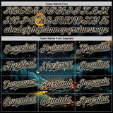 Custom Black-Cream Galaxy Star Authentic Baseball Jersey