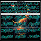 Custom Black-Aqua Galaxy Star Nebula Authentic Baseball Jersey