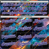 Custom Black Dark Purple-White Galaxy Star Nebula Authentic Baseball Jersey