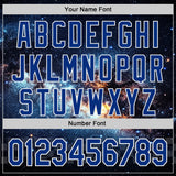 Custom Black Royal-White Galaxy Star Nebula Authentic Baseball Jersey