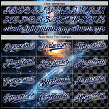 Custom Black Navy-White Galaxy Star Nebula Authentic Baseball Jersey