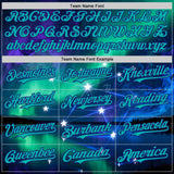 Custom Blue Aqua-Dark Purple Galaxy Star Authentic Baseball Jersey