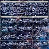 Custom Navy-White Galaxy Star Nebula Authentic Baseball Jersey