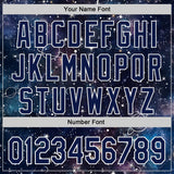 Custom Navy-White Galaxy Star Nebula Authentic Baseball Jersey