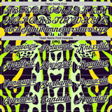 Custom Green Black Yellow-White Giraffe Print Authentic Baseball Jersey