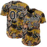 Custom Black-White Leopard Print Tropical Jungle Authentic Baseball Jersey
