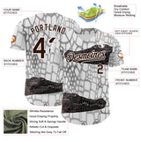 Custom White Brown-Gray Crocodile Skin Authentic Baseball Jersey