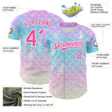 Custom Purple Pink Blue-White Mermaid Skin Authentic Baseball Jersey