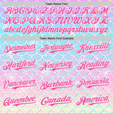 Custom Purple Pink Blue-White Mermaid Skin Authentic Baseball Jersey