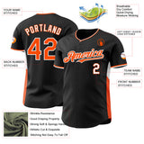 Custom Black Orange-White Classic Color Block Side Panel Stripe Authentic Baseball Jersey