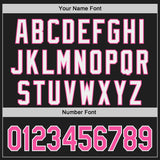 Custom Black Pink-White Classic Color Block Side Panel Stripe Authentic Baseball Jersey