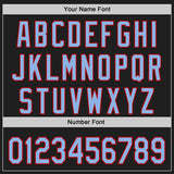 Custom Black Light Blue-Red Classic Color Block Side Panel Stripe Authentic Baseball Jersey
