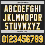 Custom Black Gold-White Classic Color Block Side Panel Stripe Authentic Baseball Jersey