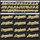 Custom Black Old Gold-White Classic Color Block Side Panel Stripe Authentic Baseball Jersey