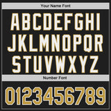 Custom Black Old Gold-White Classic Color Block Side Panel Stripe Authentic Baseball Jersey