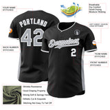 Custom Black Gray-White Classic Color Block Side Panel Stripe Authentic Baseball Jersey