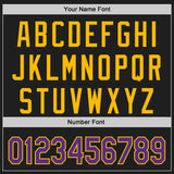 Custom Black Purple-Gold Classic Color Block Side Panel Stripe Authentic Baseball Jersey
