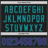 Custom Black Purple-Teal Classic Color Block Side Panel Stripe Authentic Baseball Jersey