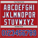 Custom Red Royal-White Classic Color Block Side Panel Stripe Authentic Baseball Jersey