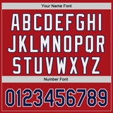 Custom Red Navy-White Classic Color Block Side Panel Stripe Authentic Baseball Jersey