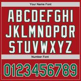 Custom Red Kelly Green-White Classic Color Block Side Panel Stripe Authentic Baseball Jersey