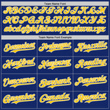 Custom Royal Yellow-White Classic Color Block Side Panel Stripe Authentic Baseball Jersey