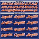Custom Royal Orange-White Classic Color Block Side Panel Stripe Authentic Baseball Jersey